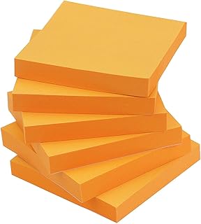 Early Buy Sticky Notes 3x3 Self-Stick Notes Orange Color 6 Pads, 100 Sheets/Pad