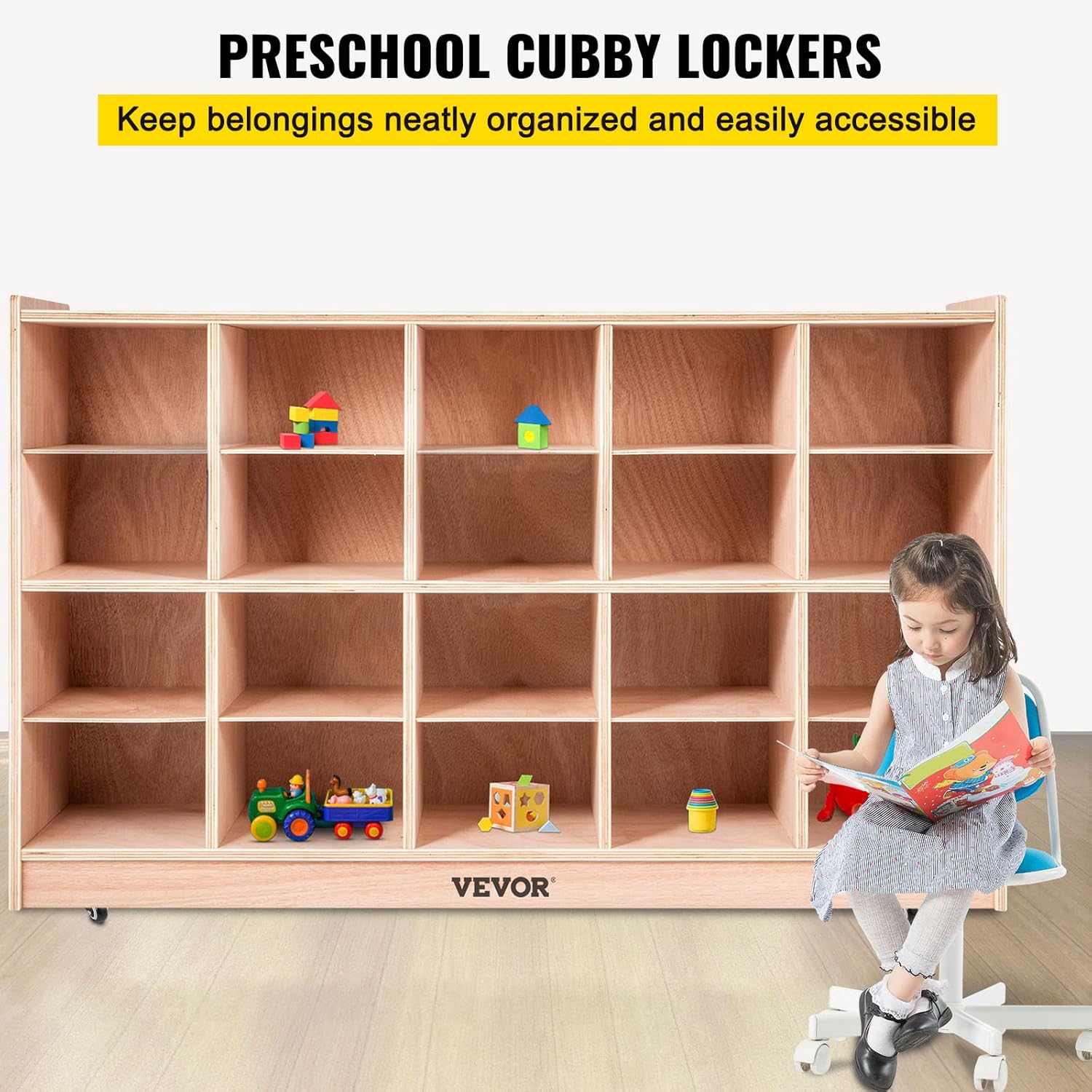 Happybuy 20-Section Cubbies for Classrooms, Cubby Storage Cabinet, Classroom Cubbies, Compartment Storage Cabinet, Classroom Furniture for Home, School, Kindergarten-2