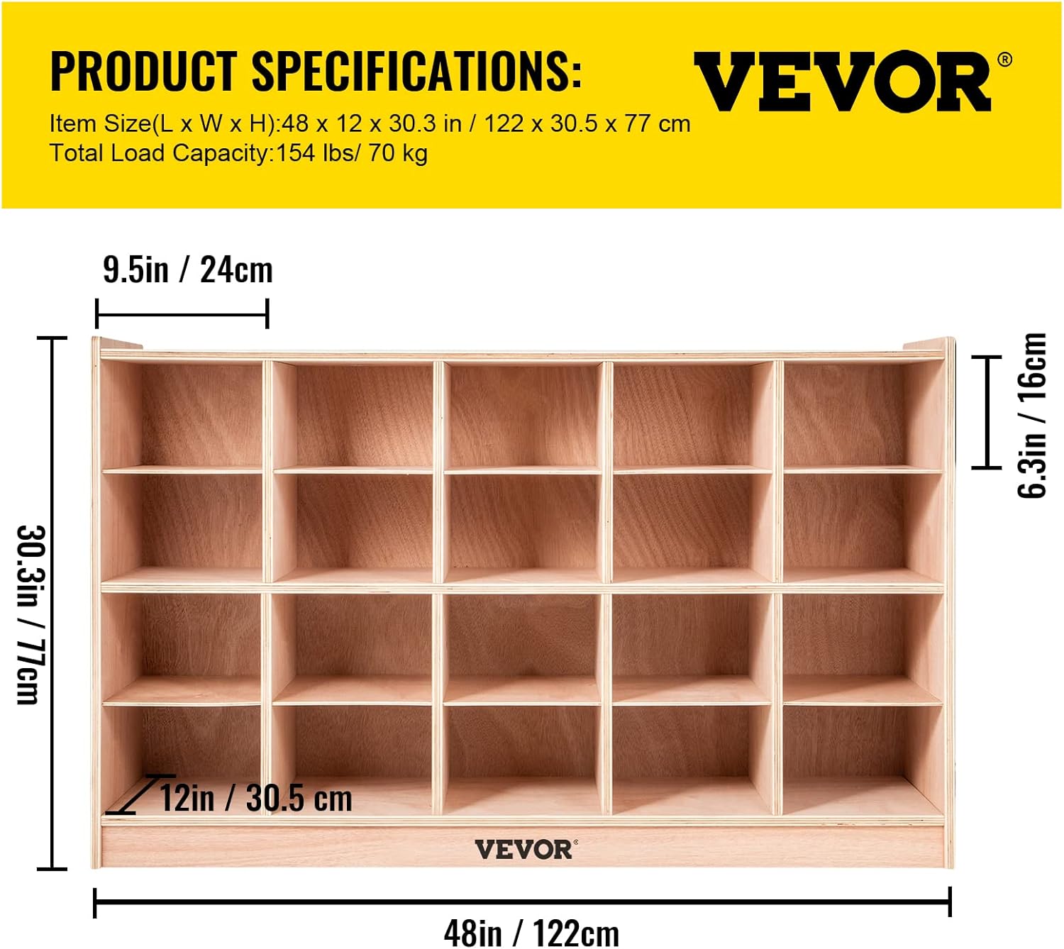 Happybuy 20-Section Cubbies for Classrooms, Cubby Storage Cabinet, Classroom Cubbies, Compartment Storage Cabinet, Classroom Furniture for Home, School, Kindergarten-6