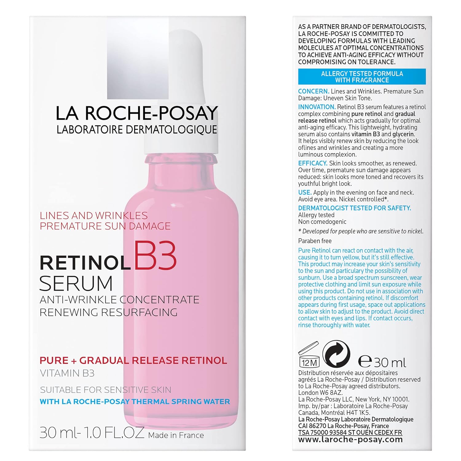 La Roche-Posay Pure Retinol Face Serum with Vitamin B3. Anti Aging Face Serum for Lines, Wrinkles & Premature Sun Damage to Resurface & Hydrate. Suitable for Sensitive Skin, 1.0 Fl. Oz-6