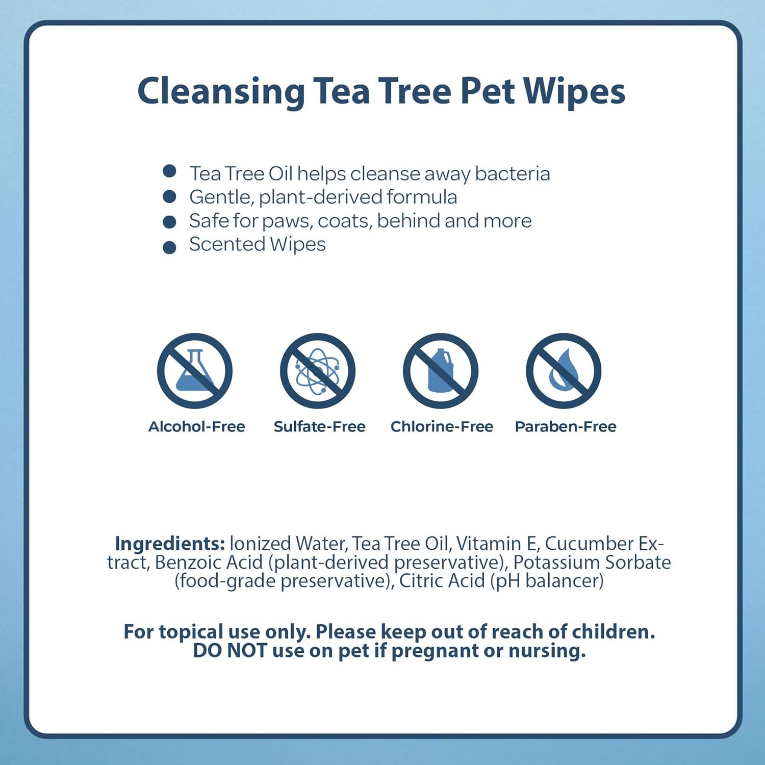 Best Pet Supplies 8" x 9" Pet Grooming Wipes for Dogs, 100 Pack, Plant-Based Deodorizer for Coats & Dry, Itchy, or Sensitive Skin, Clean Ears, Paws, & Butt - Cleansing Tea Tree-5