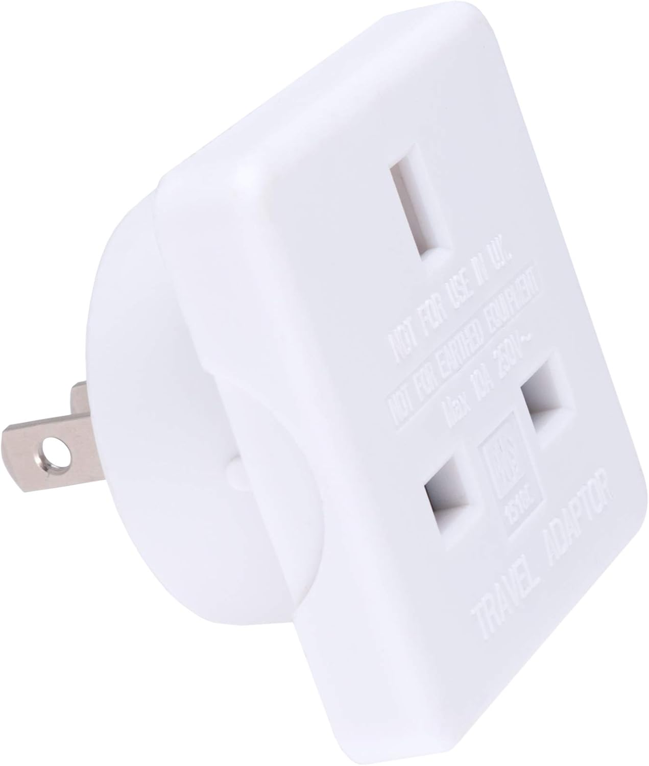 UK to US Adapter England American Socket 3 Pin to 13 Amp 2 Pin Plug Type G to Type A B | International Universal USA Travel Adaptor Adopter | for Mobile Phone Tablet Laptop | 1 x White-1