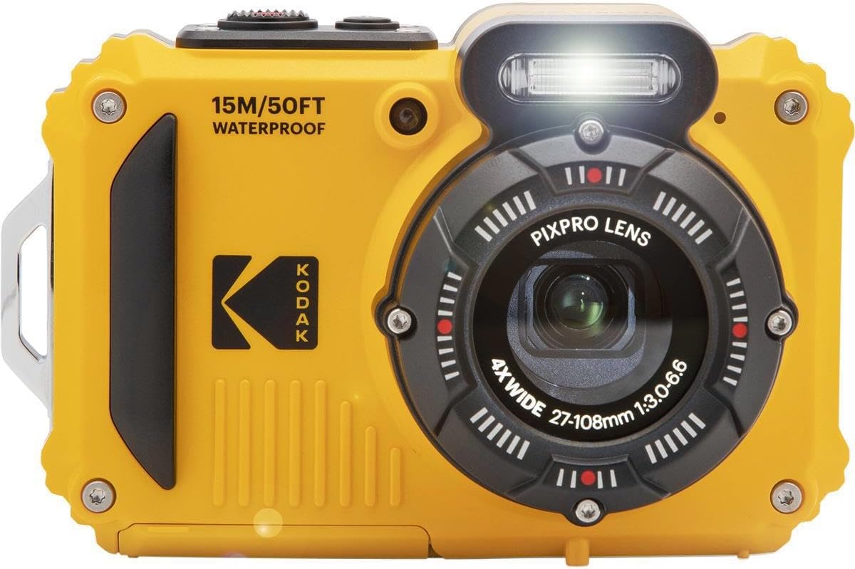 KODAK PIXPRO WPZ2 Rugged Waterproof Shockproof Dustproof WiFi Digital Camera 16MP 4X Optical Zoom 1080P Full HD Video Vlogging Camera 2.7" LCD (Yellow)-5