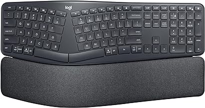 Logitech ERGO K860 Wireless Ergonomic Qwerty Keyboard - Split Keyboard, Wrist Rest, Natural Typing, Stain-Resistant Fabric, Bluetooth and USB Connectivity, Compatible with Windows/Mac,Black