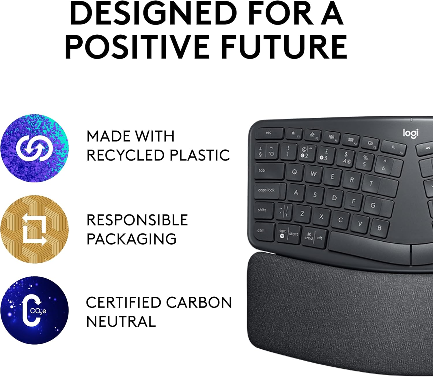 Logitech ERGO K860 Wireless Ergonomic Qwerty Keyboard - Split Keyboard, Wrist Rest, Natural Typing, Stain-Resistant Fabric, Bluetooth and USB Connectivity, Compatible with Windows/Mac,Black-11