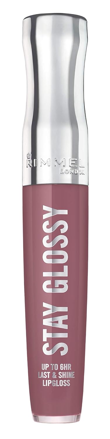 Rimmel Stay Glossy Lip Gloss - Non-Sticky and Lightweight Formula for Lip Color and Shine - 290 Date Night, .18oz-1