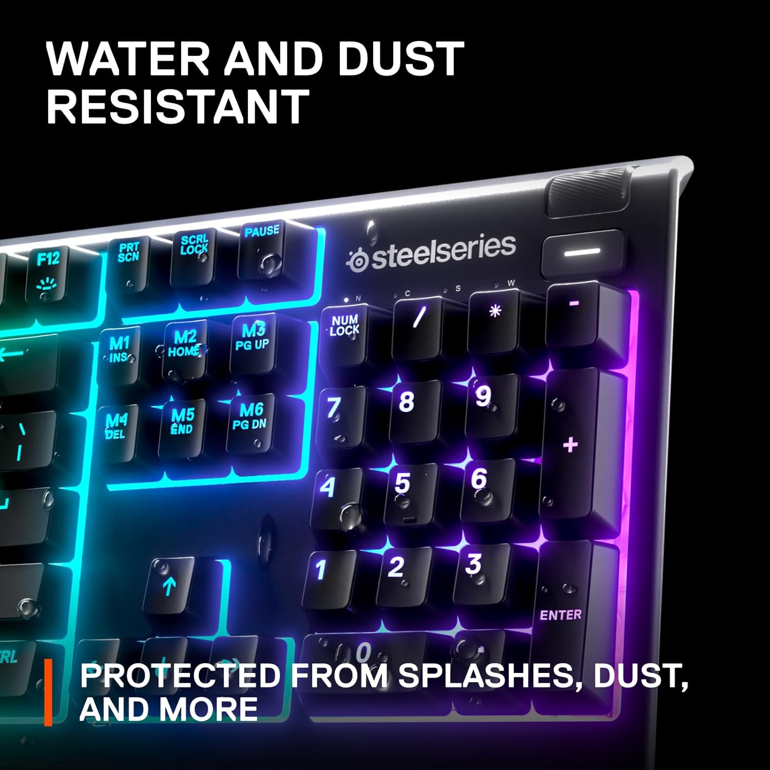 SteelSeries Apex 3 RGB Gaming Keyboard – 10-Zone RGB Illumination – IP32 Water Resistant – Premium Magnetic Wrist Rest (Whisper Quiet Gaming Switch)-4