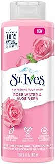 St. Ives Body Wash Refreshing Cleanser Rose Water & Aloe Vera Made with Plant-Based Cleansers & 100% Natural Extracts 16 oz