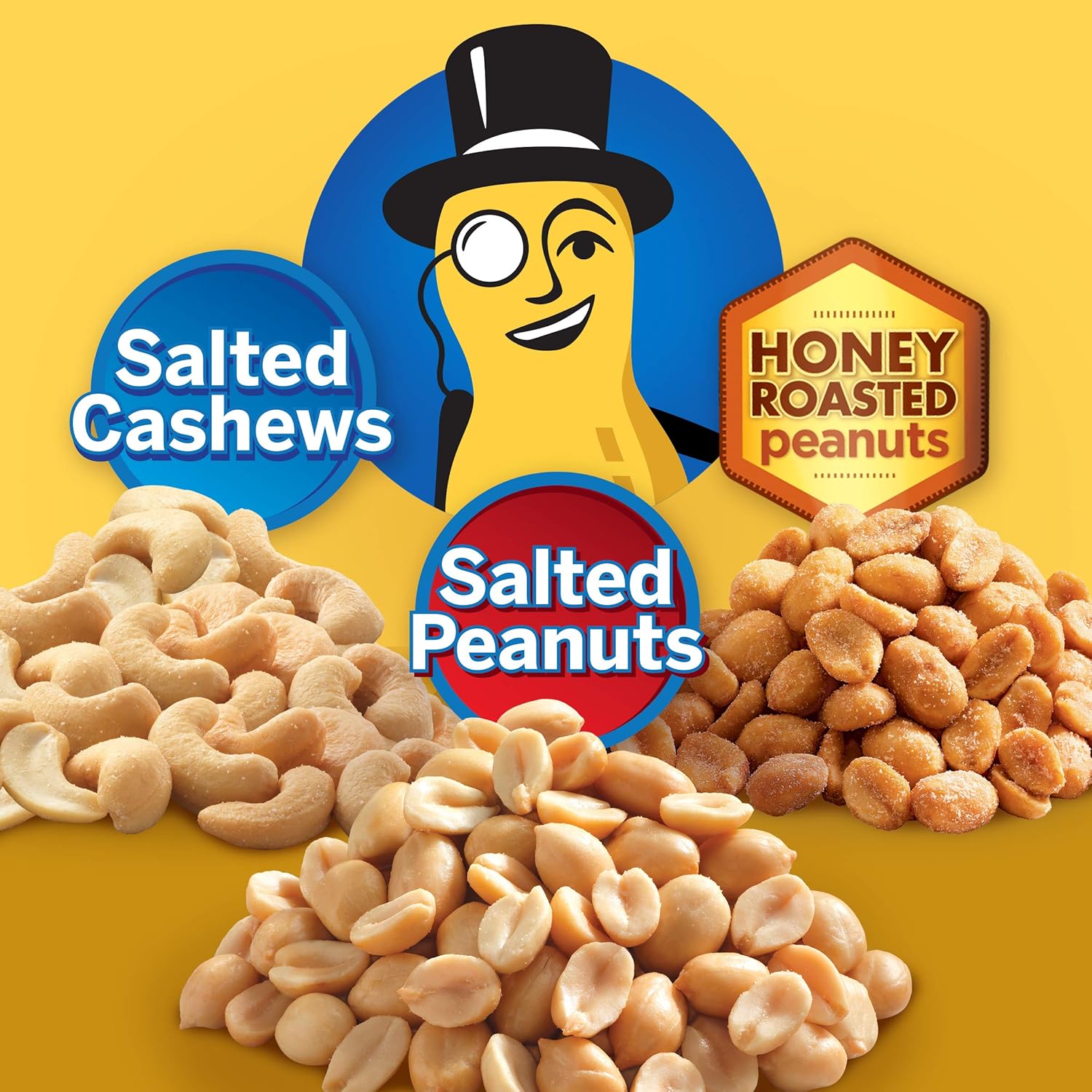 PLANTERS Variety Pack, Salted Cashews, Salted Peanuts & Honey Roasted Peanuts, On-the-Go Nut Snacks, Individually Packed Snacks, Quick Snack for Adults, After School Snack, Kosher, (36 Pack)-4