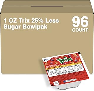 Trix Reduced Sugar Cereal Single Serve Bowl, 1 Oz (Pack of 96)