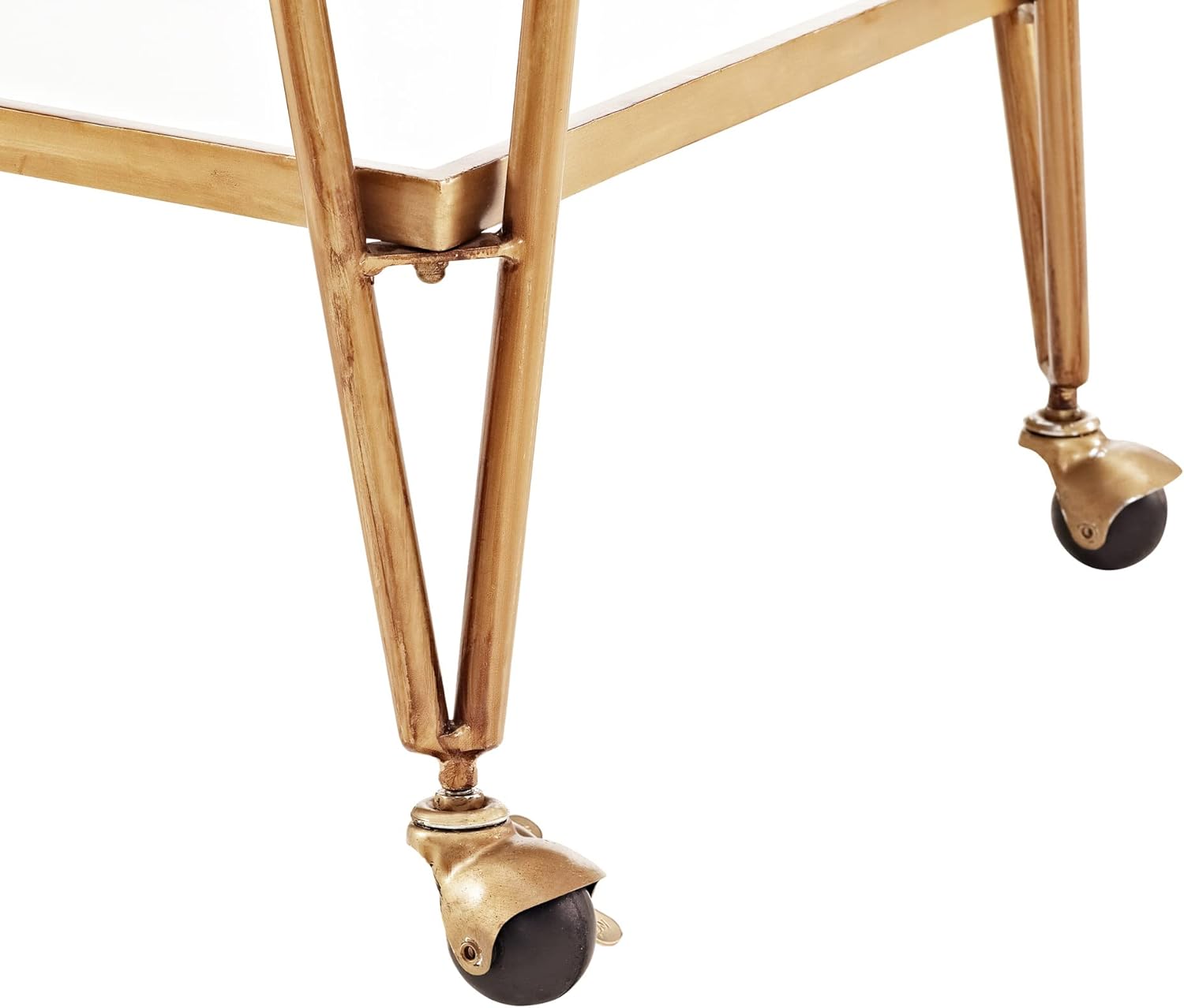 Linon Gina Mid-Century Bar Cart, Gold-12