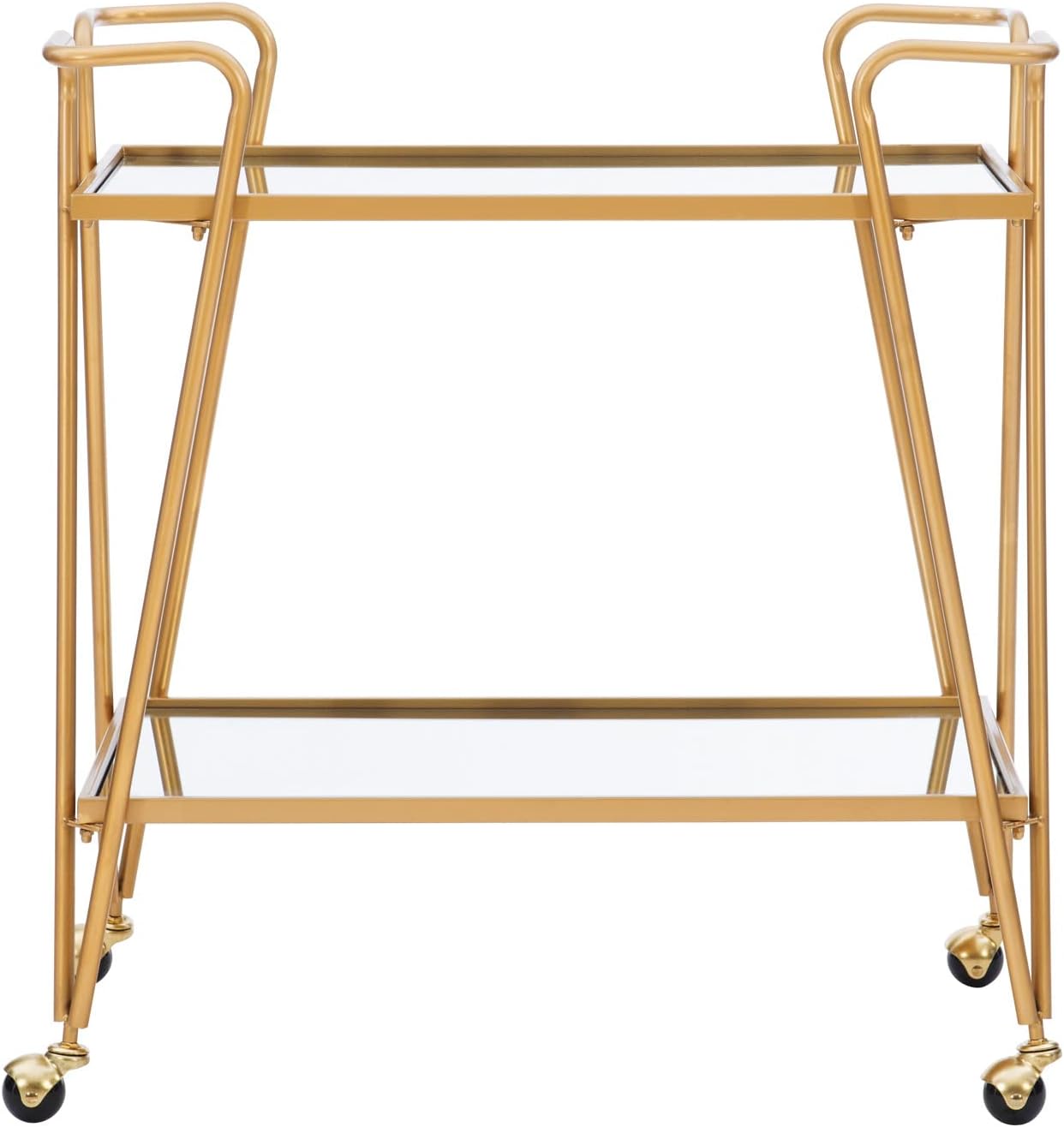 Linon Gina Mid-Century Bar Cart, Gold-5