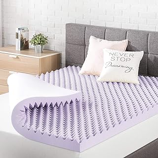 Best Price Mattress 3 Inch Egg Crate Memory Foam Mattress Topper with Soothing Lavender Infusion, CertiPUR-US Certified, Full