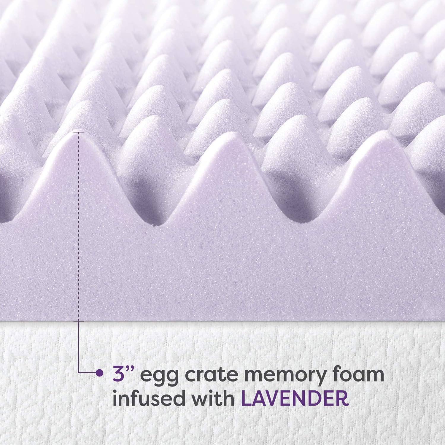 Best Price Mattress 3 Inch Egg Crate Memory Foam Mattress Topper with Soothing Lavender Infusion, CertiPUR-US Certified, Full-1