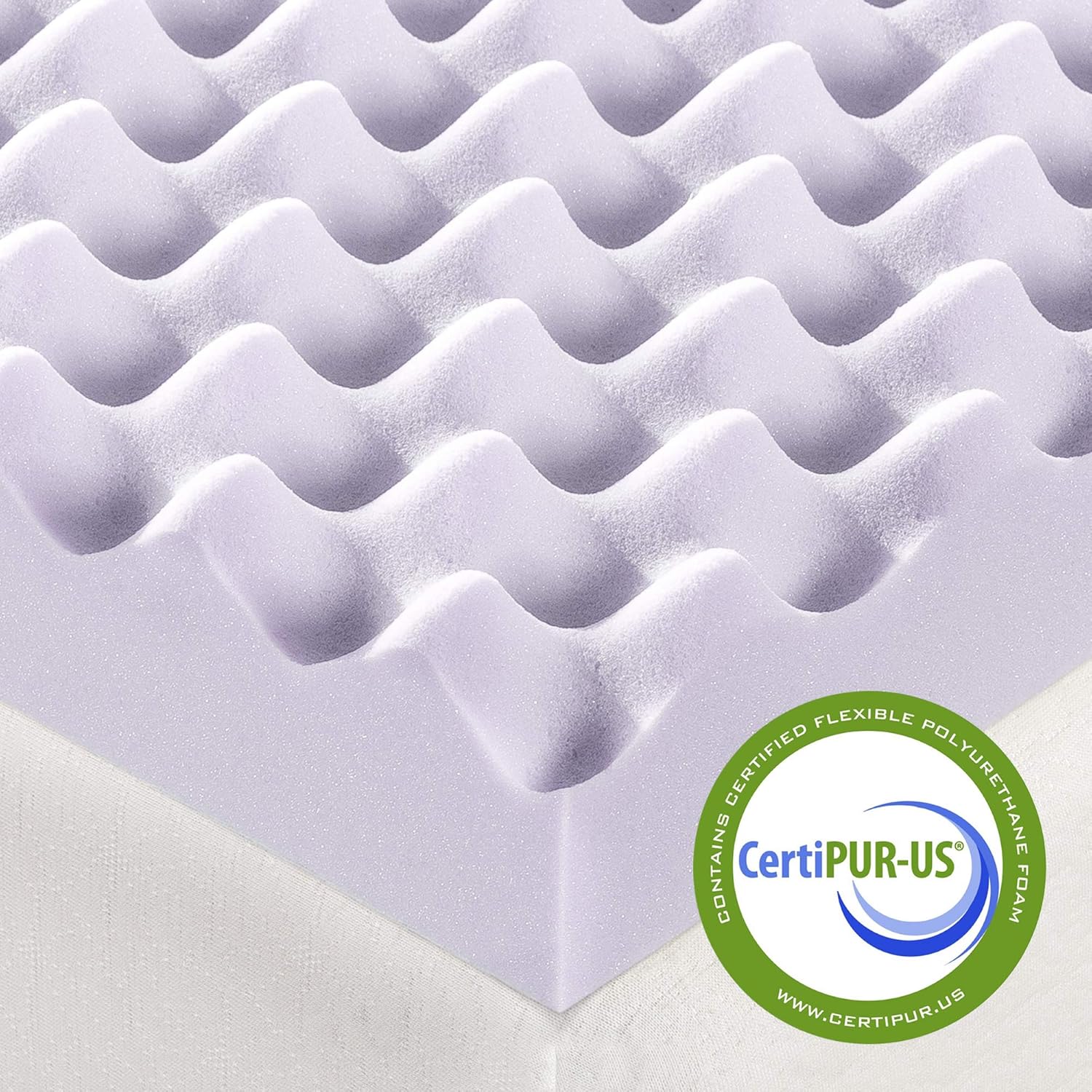 Best Price Mattress 3 Inch Egg Crate Memory Foam Mattress Topper with Soothing Lavender Infusion, CertiPUR-US Certified, Full-4