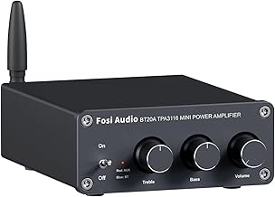 Fosi Audio BT20A Amplifier Stereo Receiver Bluetooth 5.0 Mini Power Amp 2 Channel 200W for Home/Outdoor/Garage/Ceiling/Passive Speakers Theater System