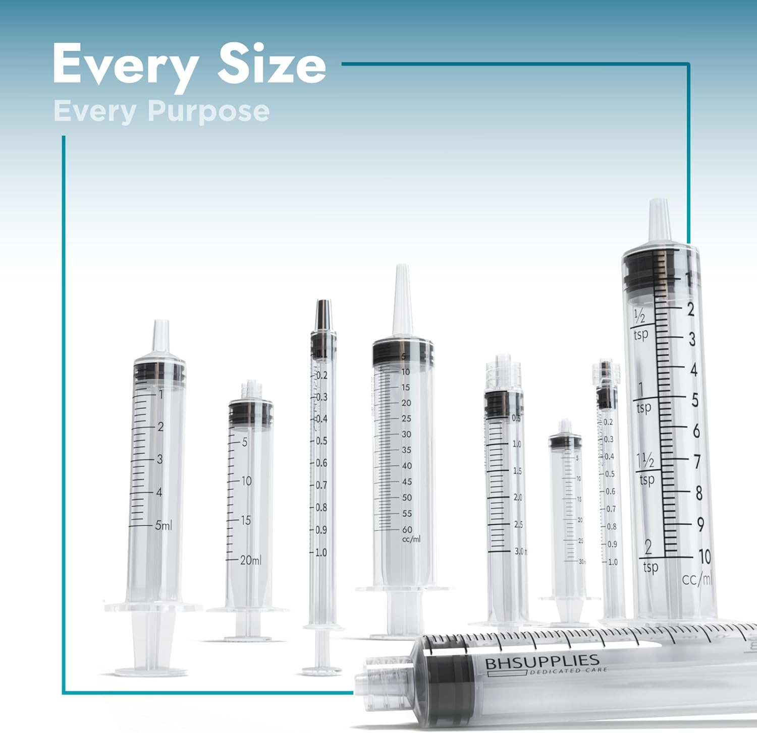 BH Supplies 1mL Luer Slip Tip Syringes (No Needle) - Sterile, Individually Wrapped - 100 Syringes-3