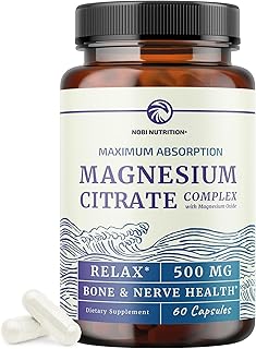 Magnesium Citrate Complex 500 MG for Calm, Relaxation, Constipation & Digestion Health Support | High Absorption Magnesium Supplement with Elemental Magnesium Oxide | Non-GMO, Soy-Free | 60ct