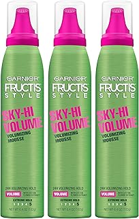 Garnier Fructis Style Sky-Hi Volume Mousse, Extreme Hold, 6.4 Oz, 3 Count (Packaging May Vary)