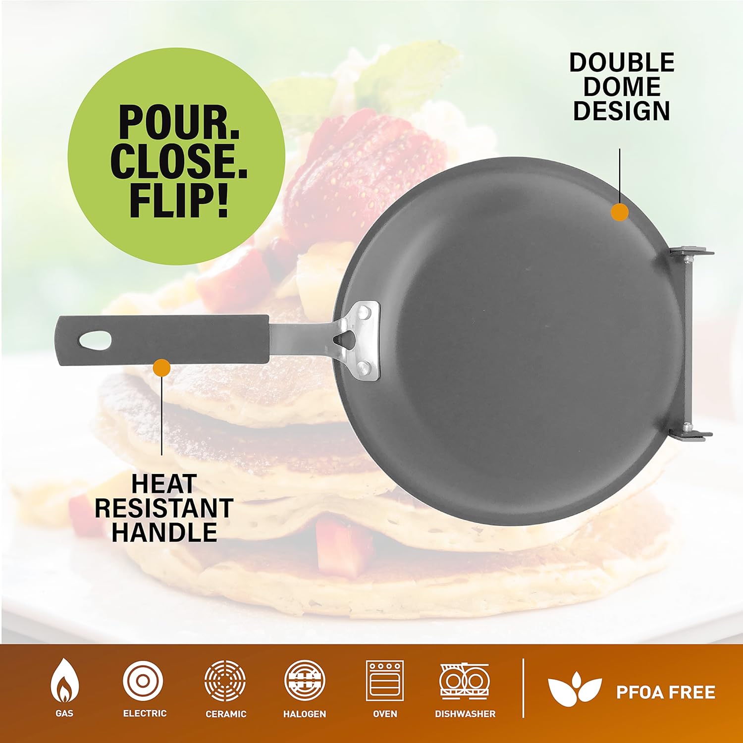 Gotham Steel Double Sided Pan, The Perfect Pancake Maker – Nonstick Copper Easy to Flip Pan, Frying Pan for Fluffy Pancakes, Omelets, Frittatas & More! Pancake Pan Dishwasher Safe Large-5