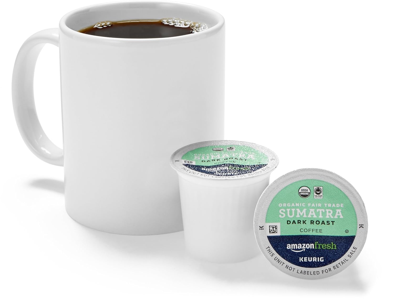 AmazonFresh 80 Ct. Organic Fair Trade K-Cups, Sumatra Dark Roast, Keurig K-Cup Brewer Compatible-0