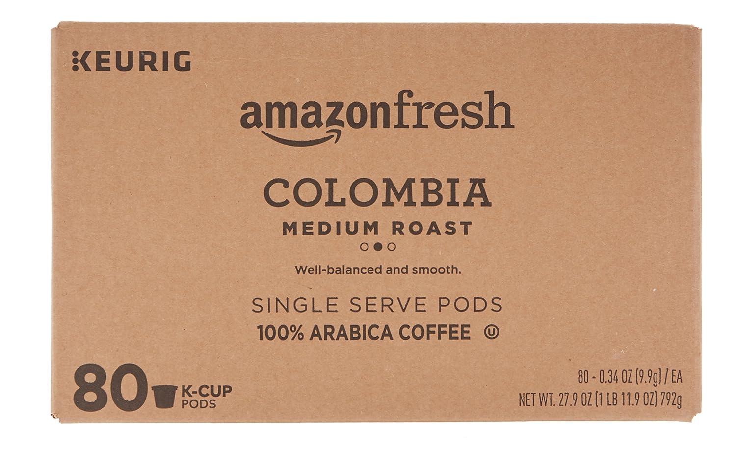 AmazonFresh 80 Ct. K-Cups, Colombia Medium Roast, Keurig K-Cup Brewer Compatible-2