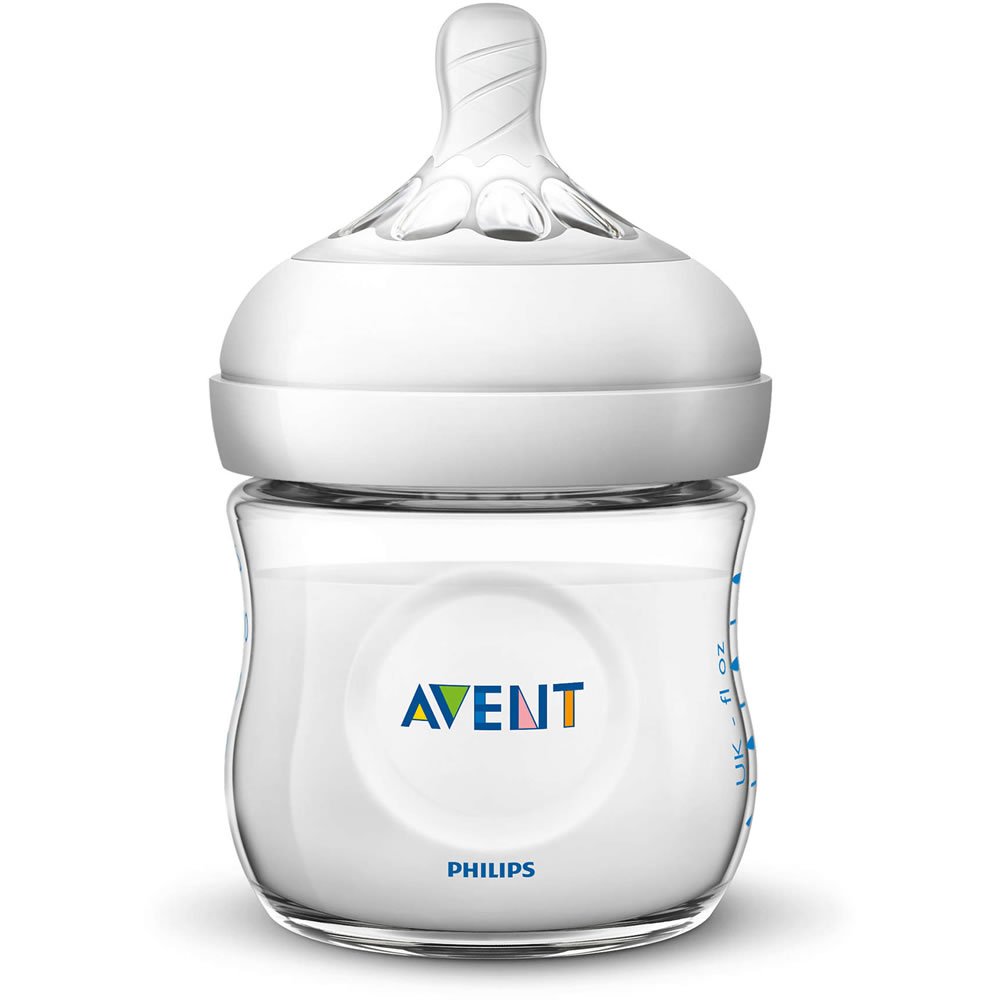 Philips AVENT Natural Baby Bottle, SCF010/37, Clear, 4 Ounce (Pack of 3)-1