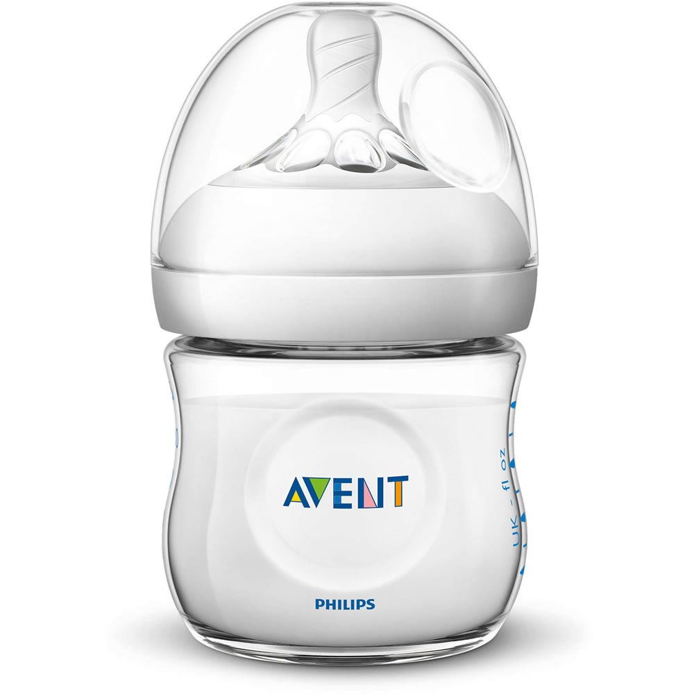 Philips AVENT Natural Baby Bottle, SCF010/37, Clear, 4 Ounce (Pack of 3)-2