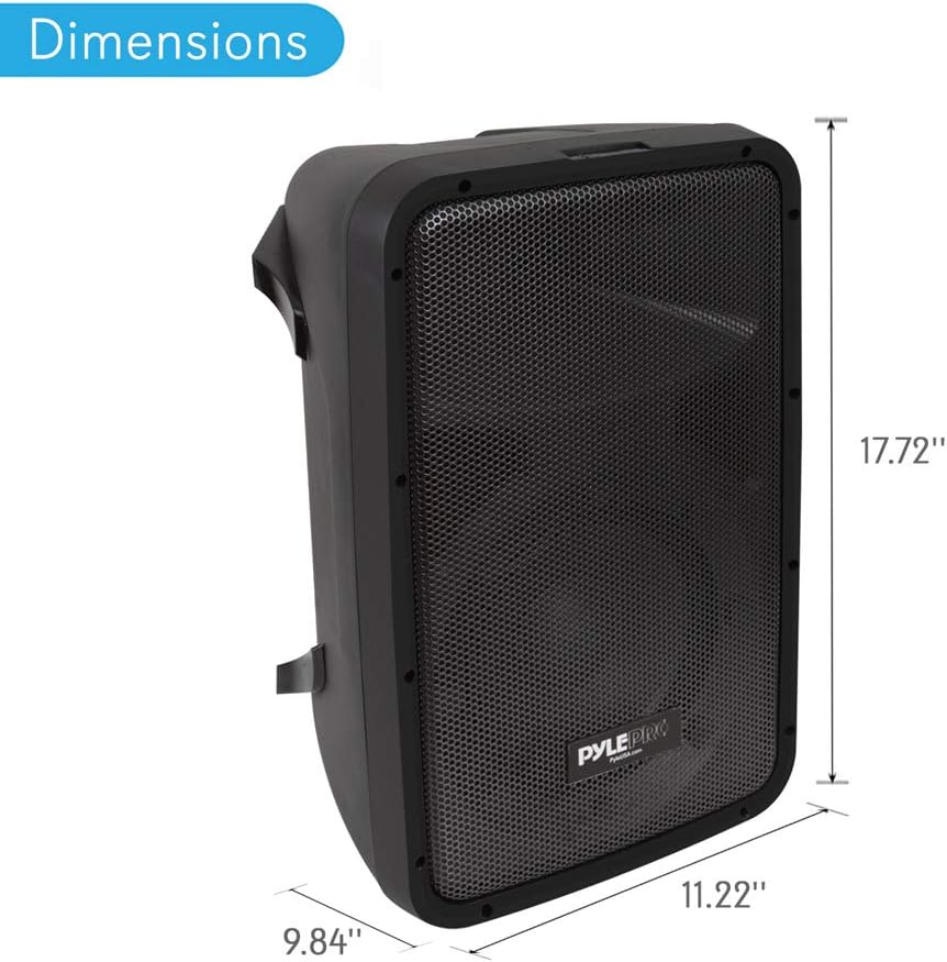 Pyle PA Speaker DJ Mixer Bundle - 300 W Portable Wireless Bluetooth Sound System w/ USB SD XLR 1/4" RCA Inputs - Dual Speaker, Mixer, Microphone, Stand, Cable - Home/Outdoor Party - PPHP28AMX,Black-1