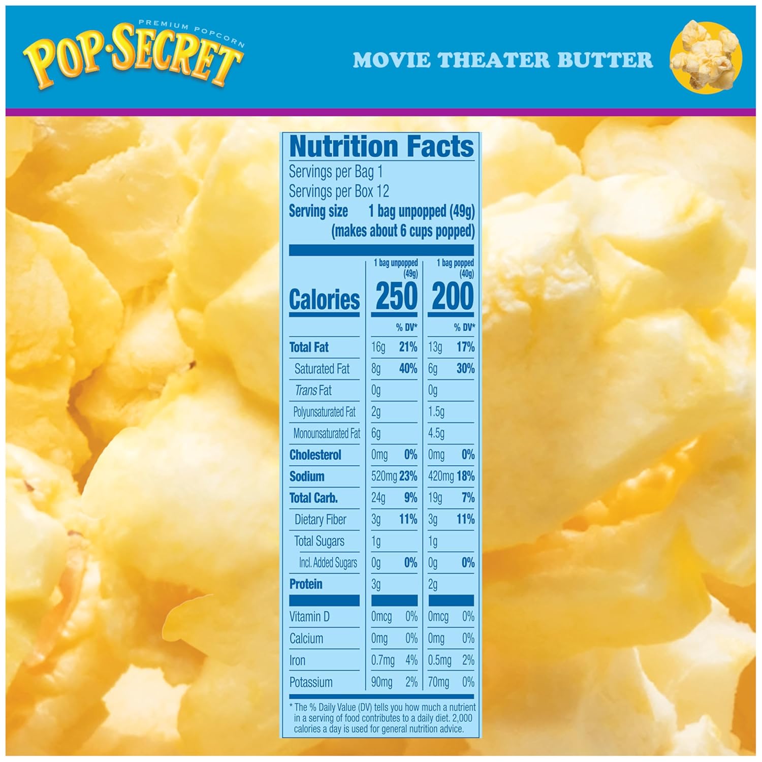 Pop Secret Microwave Popcorn, Movie Theater Butter Flavor, 1.75 Oz Snack Bags, (Pack of 12)-2