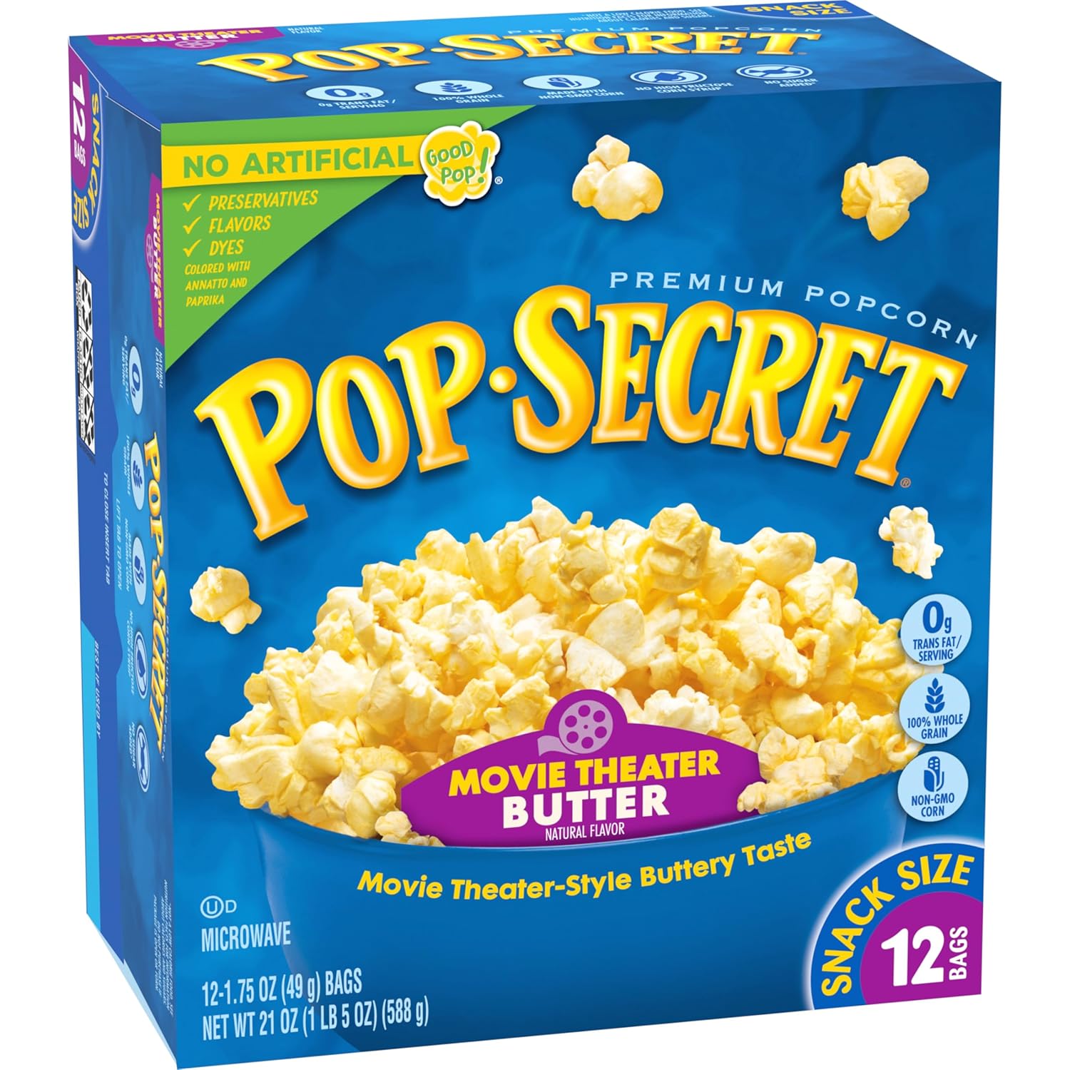 Pop Secret Microwave Popcorn, Movie Theater Butter Flavor, 1.75 Oz Snack Bags, (Pack of 12)-7