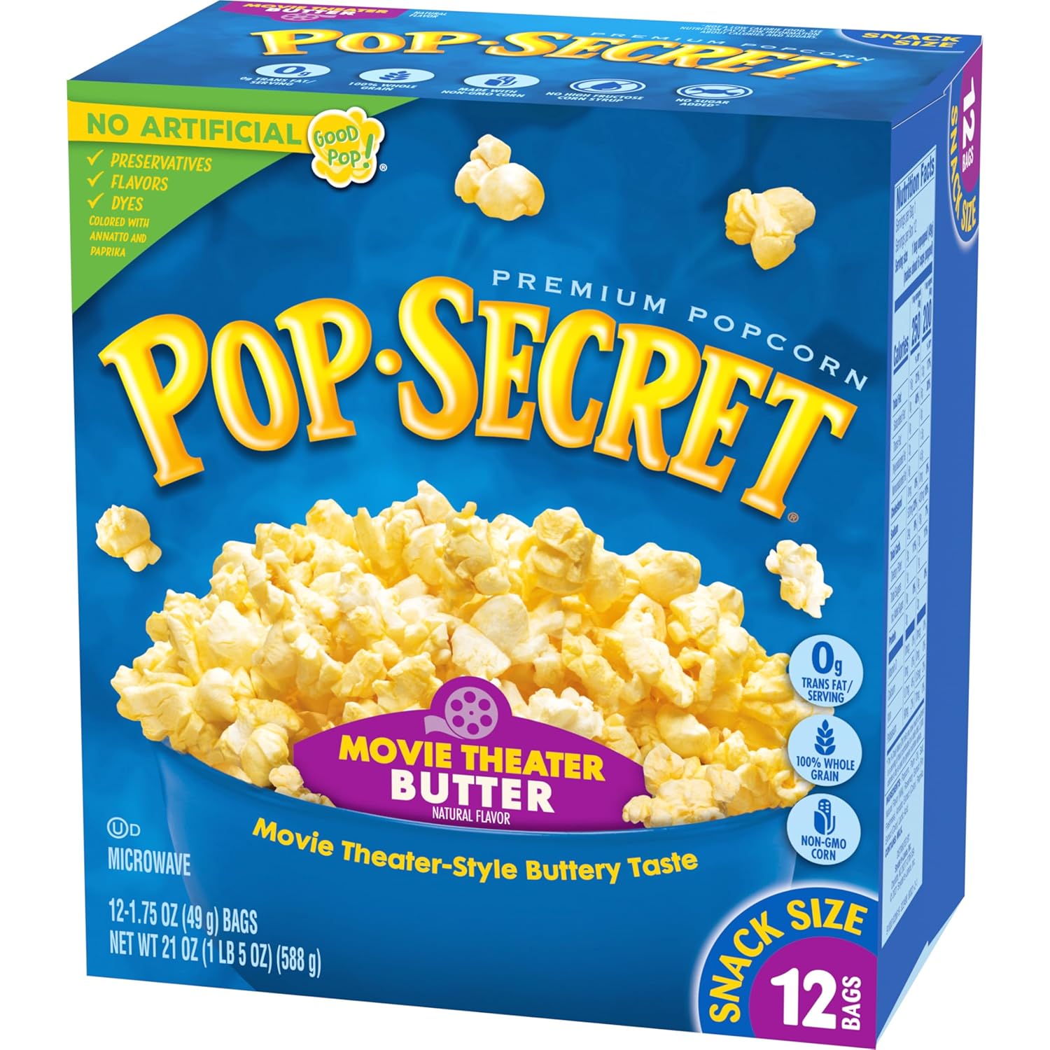 Pop Secret Microwave Popcorn, Movie Theater Butter Flavor, 1.75 Oz Snack Bags, (Pack of 12)-8