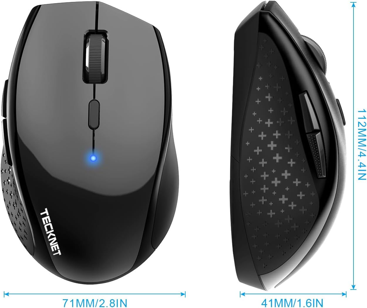 TECKNET Bluetooth Mouse, 4800 DPI Computer Mouse, 2-Year Battery Wireless Mouse 6 Adjustable DPI, 6 Buttons Compatible with Laptop/Windows/Computer-3