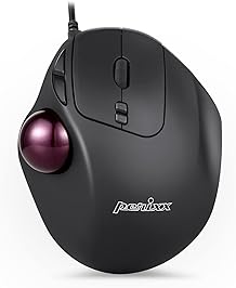 Perixx Perimice-517 Wired Trackball USB Mouse, 7 Button Design, Build-in 1.34 Inch Trackball with Pointing Feature