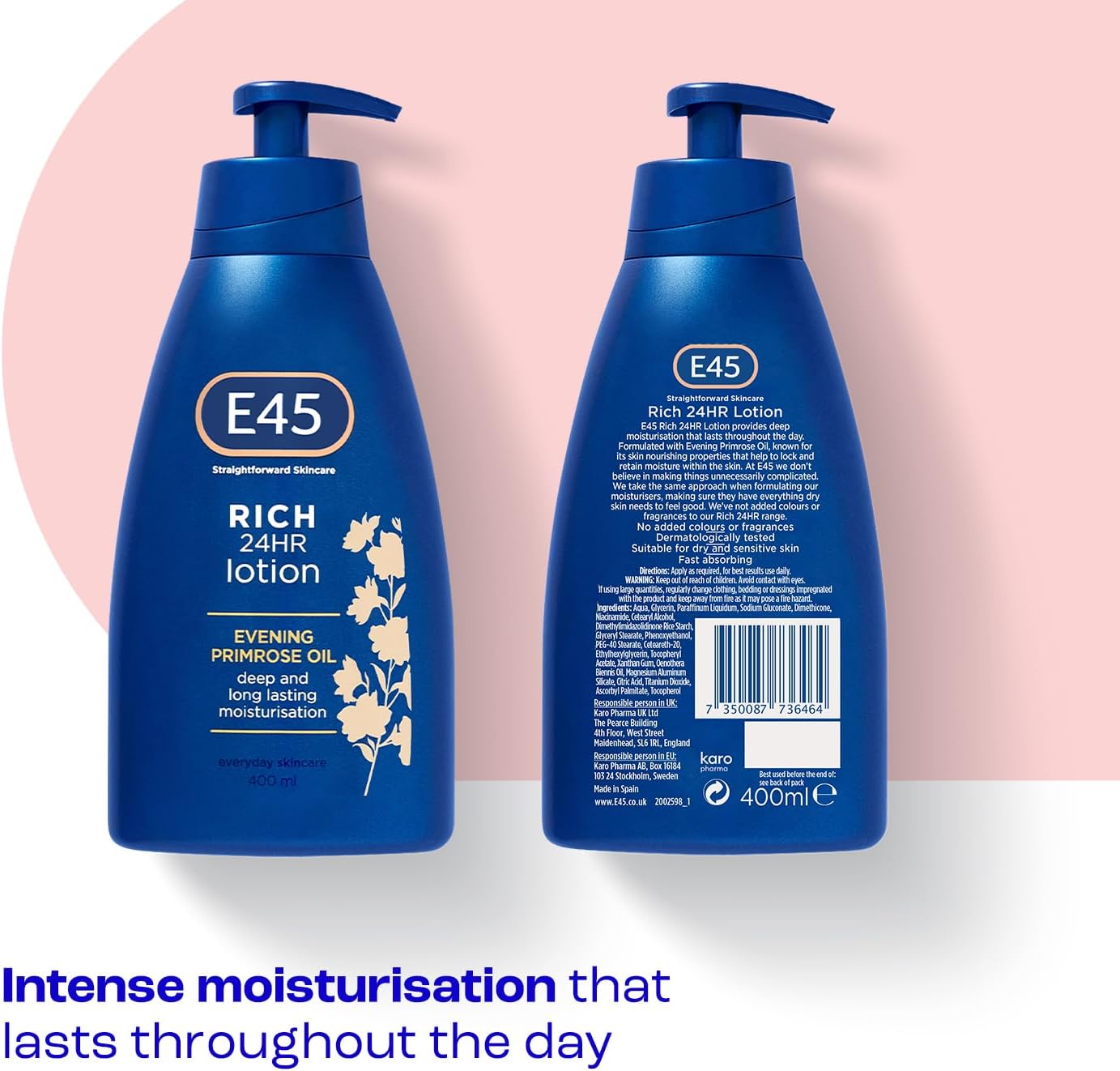 E45 Rich 24 Hours Moisturising Lotion, 400 ml-1