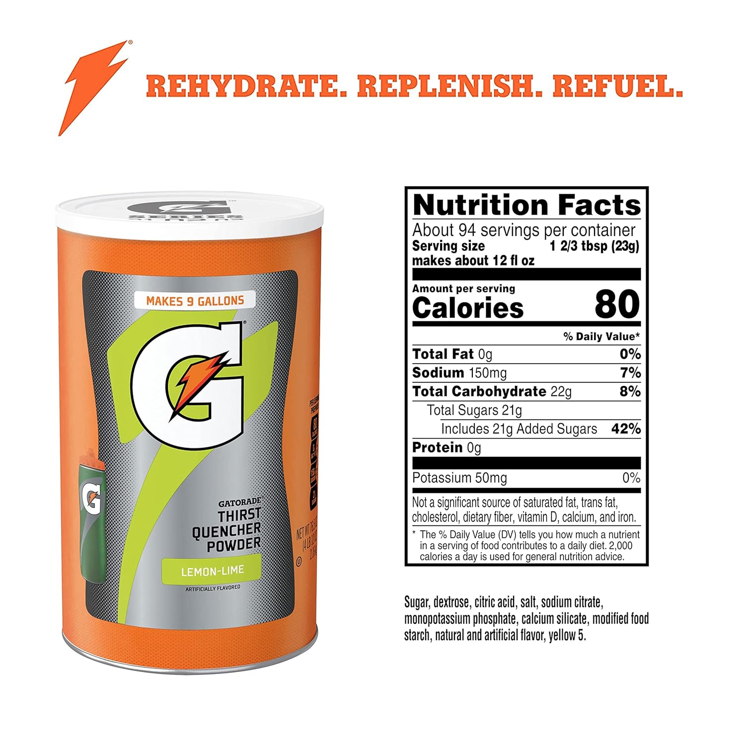 Gatorade Thirst Quencher Powder, Lemon Lime, 76.5 Ounce,Pack of 1-1