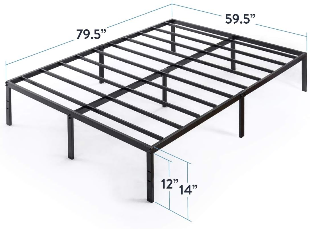 Best Price Mattress 14 Inch Metal Platform Beds w/ Heavy Duty Steel Slat Mattress Foundation (No Box Spring Needed), Queen, Black-2