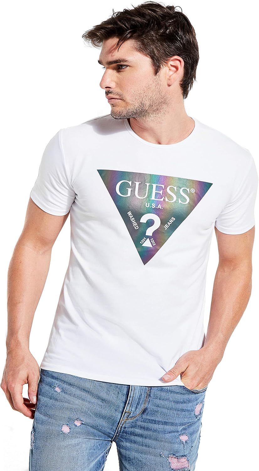 GUESS Men's Crewneck Short Sleeve Color Shades Tee-0