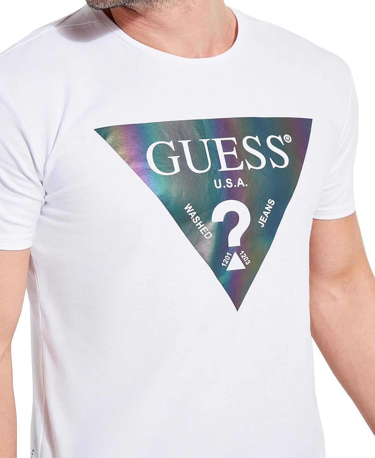 GUESS Men's Crewneck Short Sleeve Color Shades Tee-1