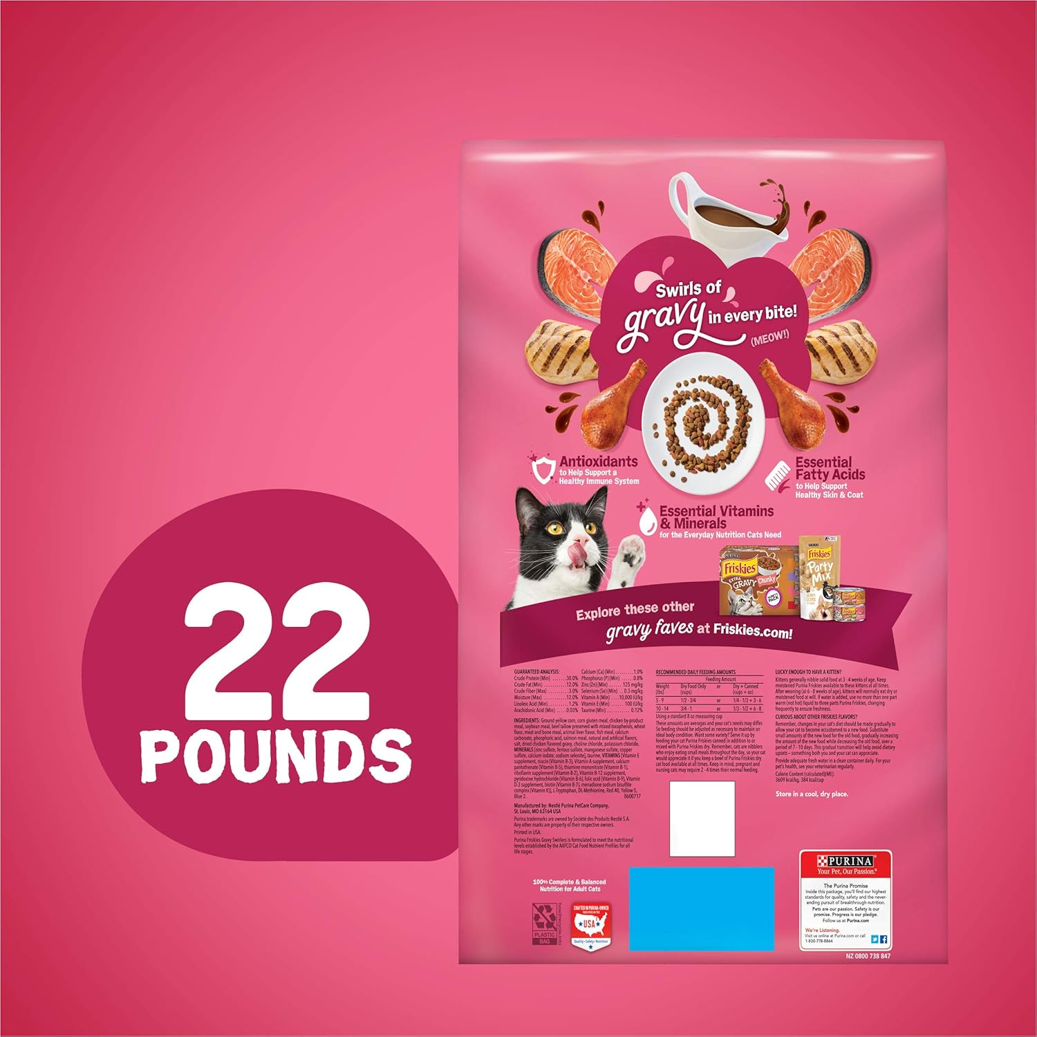 Purina Friskies Dry Cat Food, Gravy Swirlers - 22 lb. Bag-5