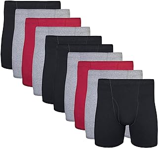 Gildan Men's Underwear Covered Waistband Boxer Briefs, Multipack