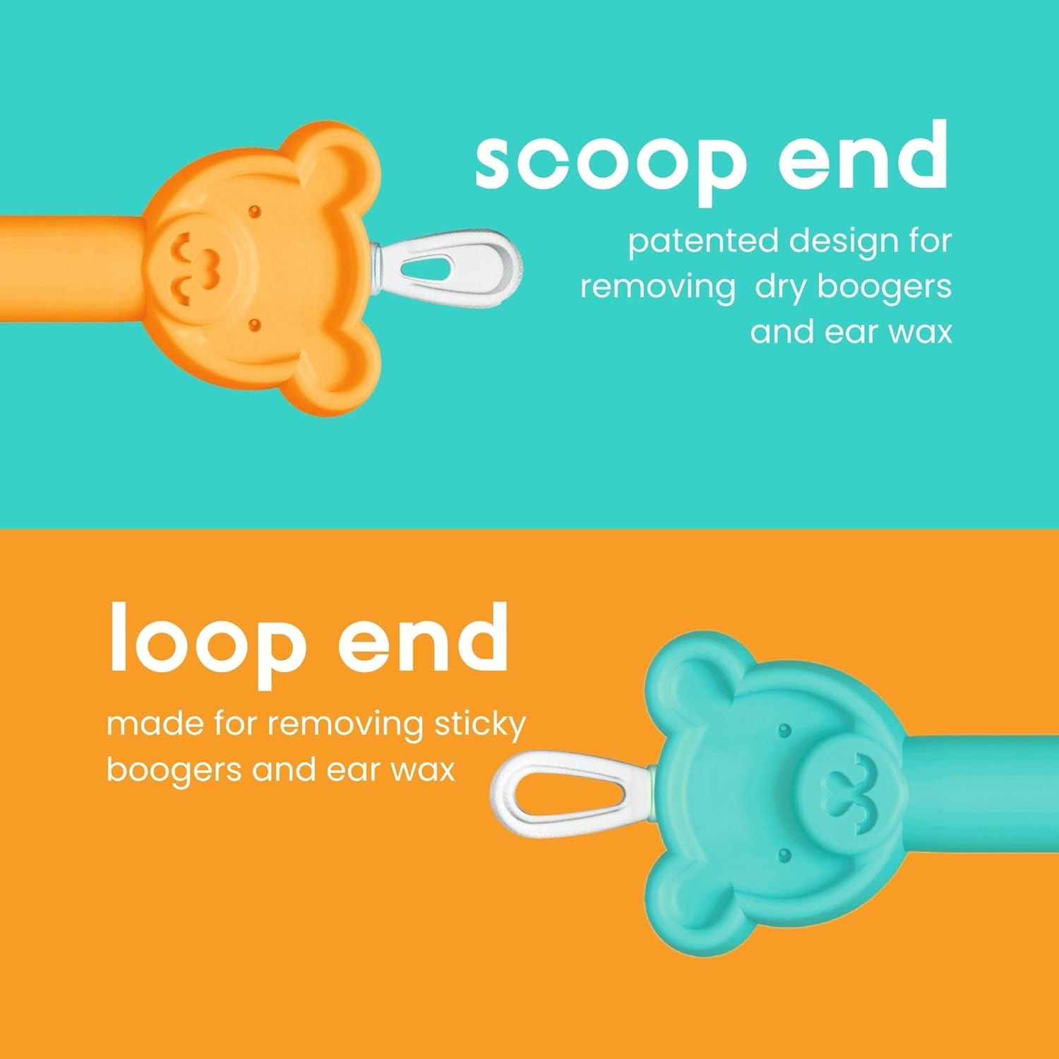 oogiebear: Baby Nose Cleaner & Ear Wax Removal Tool - Safe Booger & Earwax Removal for Newborns, Infants, Toddlers - Dual-Ended - Essential Baby Stuff, Diaper Bag, Raspberry & Seafoam with case-1