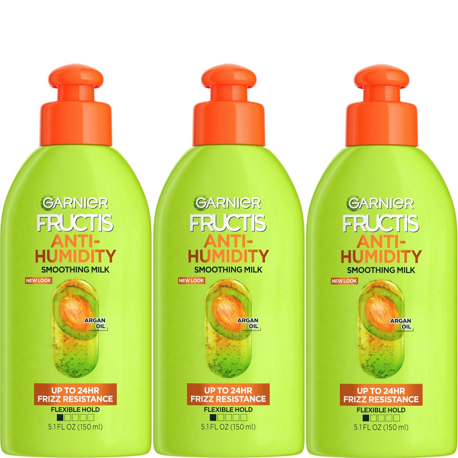 Garnier Fructis Style Anti-Humidity Smoothing Milk for Frizz Resistance, 5.1 Fl Oz, 3 Count, (Packaging May Vary)-0