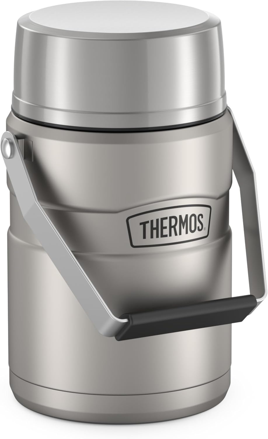 THERMOS Stainless King Vacuum-Insulated Food Jar with 2 Storage Container Inserts, 47 Ounce, Matte Steel-0