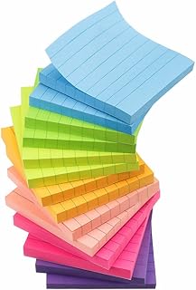 14 Pads/Pack Early Buy 7 Bright Color Lined Sticky Notes Self-Stick Notes 3 in x 3 in, 80 Sheets/Pad