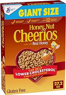 Honey Nut Cheerios Cereal, Limited Edition Happy Heart Shapes, Heart Healthy Cereal With Whole Grain Oats, Giant Size, 27.2 oz