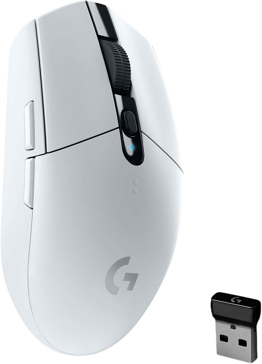 Logitech G305 LIGHTSPEED Wireless Gaming Mouse, Hero 12K Sensor, 12,000 DPI, Lightweight, 6 Programmable Buttons, 250h Battery Life, On-Board Memory, PC/Mac - White-0