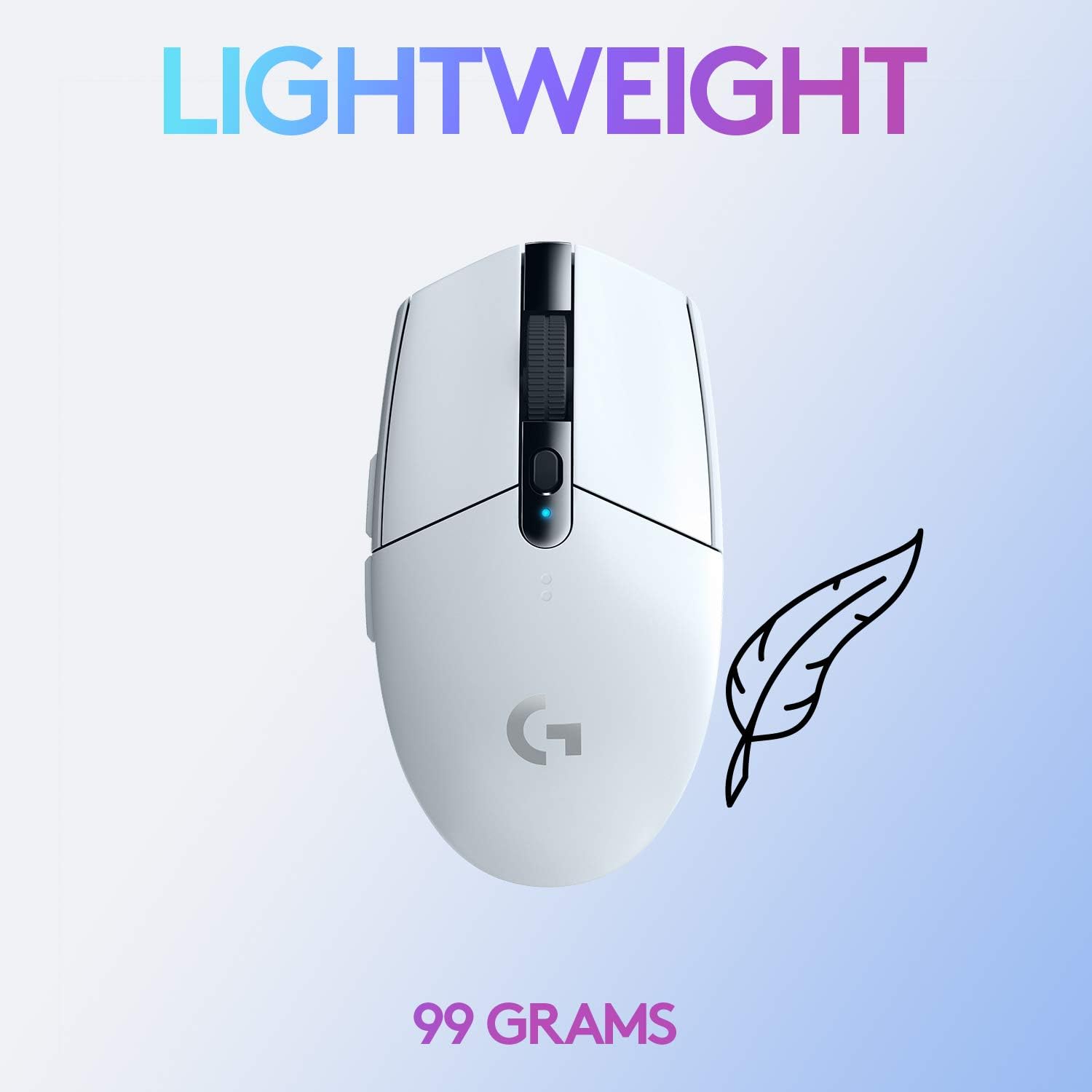 Logitech G305 LIGHTSPEED Wireless Gaming Mouse, Hero 12K Sensor, 12,000 DPI, Lightweight, 6 Programmable Buttons, 250h Battery Life, On-Board Memory, PC/Mac - White-4