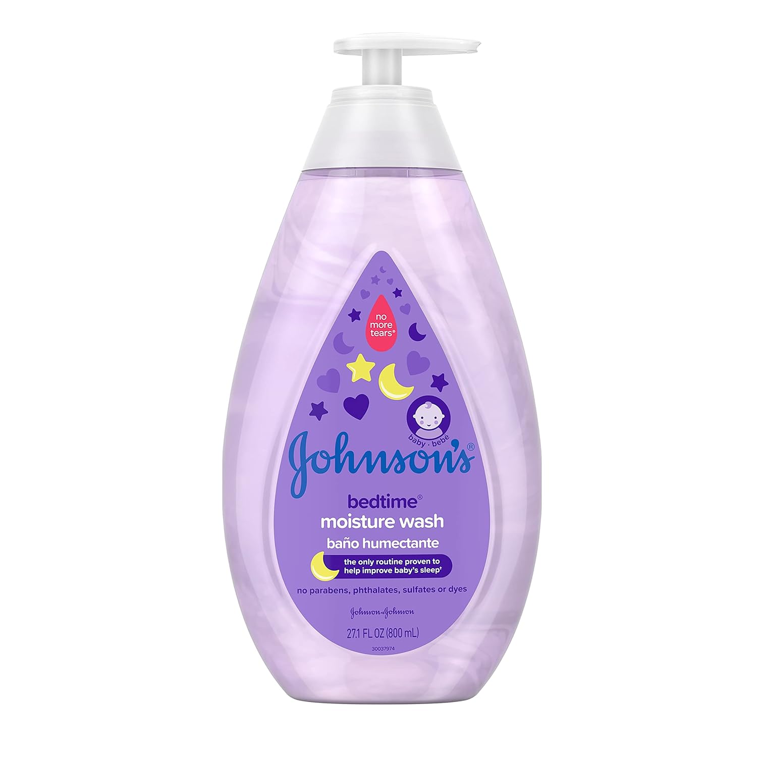 Johnson's Tear-Free Bedtime Baby Moisture Wash with Soothing NaturalCalm Aromas, 27.1 fl. oz-0