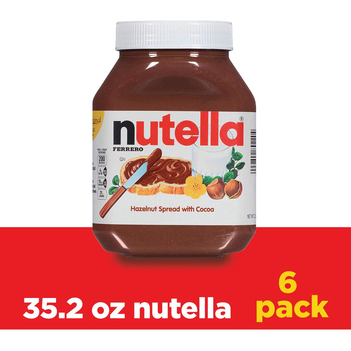 Nutella Chocolate Hazelnut Spread, Perfect Topping for Pancakes, 35.2 Ounce, Pack of 6-1